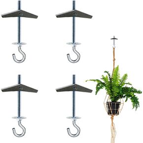 4 Pack Carbon Steel Plasterboard Ceiling Hooks Spring Toggle Wing Bolts Wall Ceiling Installation Cavity Wall Fixing Heavy Duty Swag Hanging Plants Hanger Anchors Ceiling Hook