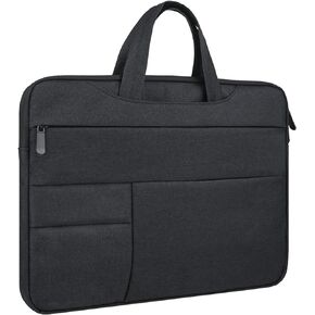 RAINYEAR 14 Inch Laptop Sleeve Case Compatible with Notebook Computer Chromebook Briefcase with Hidden Handle Multiple Pocket Waterproof Carrying Bag, Gray