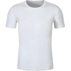 Men's Crew Neck T-Shirt, Athletic T-Shirt, Breathable T-Shirt,Quick Drying T-Shirt White (M)