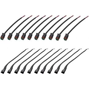 Lightronic 10 Set DT Connector 2 Pin Black 16-20 AWG Male and Female auto Waterproof Electrical Wire Connector Plug with Pigtail Wire for Below 180W Led Lights