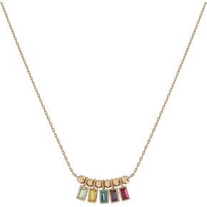 Alex and Ani AA782423SG,90's Multicolor Baguette Crystal Adjustable Necklace,Shiny Gold,Multi, Necklaces