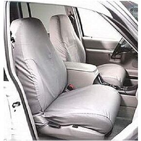 Covercraft - SS3415PCCH SeatSaver Front Row Custom Fit Seat Cover for Select Ford F-250 Super Duty/Ford F-350 Super Duty Models - Polycotton (Charcoal)