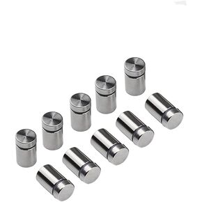 Advertising Screw, Sign Standoff Screws Stand-Off Fixings Metal Chrome Sign Glass Bracket Advertising Nails Wall Fixings Advertising Glass Holders Nail for Sign Displays - 10 Pcs (8x20mm)