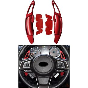 2pcs Aluminum Alloy Steering Wheel Paddle Shifter Extension Kit for Subaru Forester Impreza WRX Legacy Outback XV Crosstrek Ascent BRZ (Red)