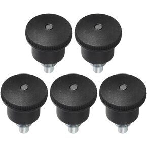 uxcell Pull Pin Spring Knob Replacement Parts, M10 Adjustment Fitness Pull Pin Knob for Home Fitness Exercise Bike, Black 5Pcs