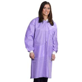 ValuMax 3560PP5XL Easy Breathe Cool and Strong, No-Wrinkle, Professional Disposable SMS Knee Length Lab Coat, Purple, 5XL, Pack of 10