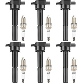 ECCPP UF481 6 ignition coils with 6 iridium Spark Plugs for Mitsubishi 2004 2005 2006 2007 2008 Endeavor and 2004 Galant V6 3.8L C1505 UF481