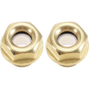 uxcell Oil Liquid Level Gauge Sight Glass M10x1mm Male Threaded Brass Air Compressor Fittings with O-Ring, Yellow 2Pcs