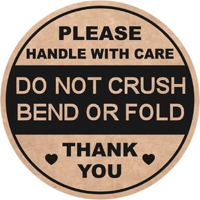 2 inch 300 PCS Do Not Crush Bend or Fold Handle with Love Labels Stickers Shipping Mailing Cartons Envelops Adhesive Labels