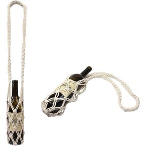 2pc Crochet Water bottle holder, Cotton Water Bottle Bag Macrame Wine Carrier Water Bottle Strap Crochet Bottle Bag Handmade Water Bottle Carrier for Hiking Cycling Fitness