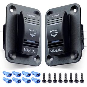 3 Way 4Pin Bilge Pump Rocker Switch with LED Light, 2pcs Waterproof 20A 12V 24V SPDT Auto/Off/Manual Bilge Pump Switch for Automotive Cars Vehicles Marine Boats Trucks RVs