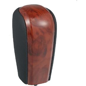 X AUTOHAUX Car Automatic Gear Stick Shift Knob for Toyota Land Cruiser Prado 2009-2017 for Lexus GX460 2010-2019 Black Faux Leather Wood Grain Red Brown Short