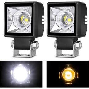 2 Inch Mini LED Pods, 2PCS Screwless 5,000LM Flood Beam Motorcycle Auxiliary Lights with DRL, IP68 LED Scene/Reverse/Ditch/Camp/Work/Back up Lights for Motorcycle Trucks Tacoma-Flood