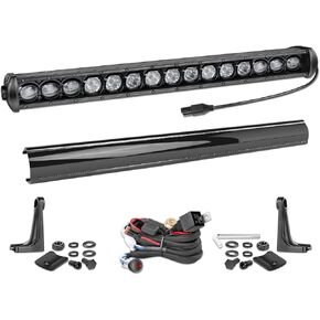 شريط إضاءة LED كهرماني مقاس 20 بوصة مع حزام أسلاك، مجموعة شريط إضاءة LED صف واحد من Nirider بقدرة 75 وات، ضوء ضباب LED نحيف، ضوء ضباب للقيادة، ضوء عمل للطرق الوعرة، شريط إضاءة للشاحنة ATV UTV SXS 4 عجلات