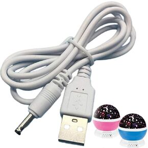 USB Charging Cable for Constellation Night Light,Baby Kids Lamp,Moon Star Sky Projector Rotating Cosmos USB to DC 3.5 Cable