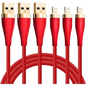 Lightning Cable [MFi Certified] - iPhone Charger [3Pack 6ft] Nylon Braided Lightning to USB A Fast Charging Syncing Transfer Cord Compatible with iPhone 12 11 Pro Max XS XR X 8 7 6S 6 Plus SE 5S