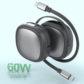 100W Retractable Multi Charging Cable, 6 in 1 iPhone Fast Charging Cable with E-Mark Chip, 100W USB A/USB C Retractable iPhone Charger Cord with Type C/Micro USB/IP for iPhone 15/14, MacBook, Samsung