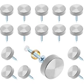 20 PCS Screw Covers Caps, 16mm/0.64" Dia Decorative Mirror Screws Cap Nails, Stainless Steel Sign Holder Advertising Nails Fasteners Cover Nails(Gold)
