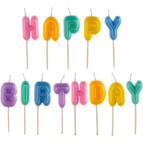Happy Birthday Letter Candles 8cm in Pastel Colours - Decorate Your Cake with Style and Joy | Perfect for All Birthday Celebrations