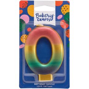 Metallic Numeral Number Birthday Cake Candle (0 - Zero)