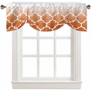 Blue Flower Tie Up Valance Curtains Kitchen Valance for Window, Abstract Tulip Photography of Transparent Rod Pocket Valances Windows Treatments Curtains for Living Room, Bedroom, 54" W x 18" L