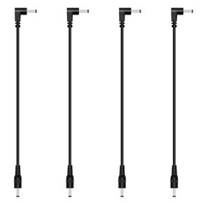 Fancasee (4 Pack 1 ft 3.5mm x 1.35mm Male to Male 90 Degree Right Angle DC Power Adapter Cable Cord for IP Camera CCTV Surveillance Security Camera LED Strip DVR Router Invoice Printer