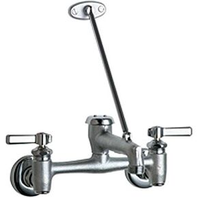 Chicago Faucets GIDDS-231318 897-RCF 8" Vacuum Breaker Assembly Wall Mount Adjustable Center Service Sink Faucet, Rough Chrome, 42.00 x 13.50 x 8.75 inches