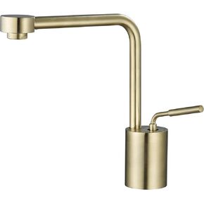 Bathroom Faucet Gold Brushed Vessel Sink Faucet - Bathroom Vanity Sink Faucet One Hole Tall Faucet Solid Brass, with Water Supply Hoses