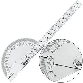 180 Degree Adjustable Protractor 14.5cm Stainless Steel Angle Gauge Round Finder Head Caliper Measuring Ruler Tool