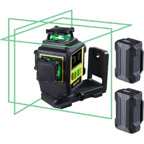 Firecore Laser Level 3 X 360 Self Leveling، أداة ليزر لمحاذاة الخطوط المتقاطعة للشعاع الأخضر مع 3 إعدادات سطوع، تصنيف IP54، بطاريتان قابلتان لإعادة الشحن ودعامة مدمجة (F95T-XG) in Kuwait