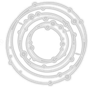 قوالب قطع من Ammsochy استنسل معدني أدوات سجل القصاصات DIY قالب نقش من الفولاذ الكربوني لصناعة البطاقات الورقية ومستلزمات الحرف الفنية الألبوم (بطاقة دائرية - 7.5 × 7.8 سم)