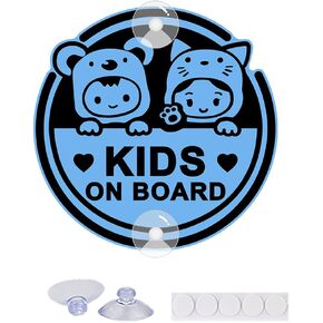 Baby on Board Stickers (1.5mm Thick, Yellow), Sunscreen PVC Car Sign Decal, Removable Suction Cups, 5.43 * 5.43in, for Child Transportation and Driver Training