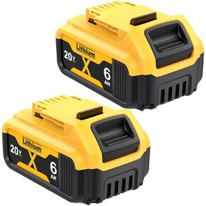 Bonadget 2Pack 6.0Ah Battery Replecement for Dewalt 20V MAX Battery Compatible with Dewalt 20V Battery DCB200 DCB205 DCB206 for 20Volt Dewalt Batteries MAX XR DCD DCF DCG Series Cordless Power Tools in Kuwait