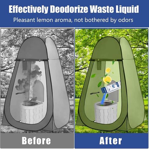 20 Pack Poo Urine Powder(Lemon Scent,15g/Pack) with 20 Count Portable Toilet Bags,Portable Toilet Powder,Urine Solidifier for Camping in Saudi Arabia