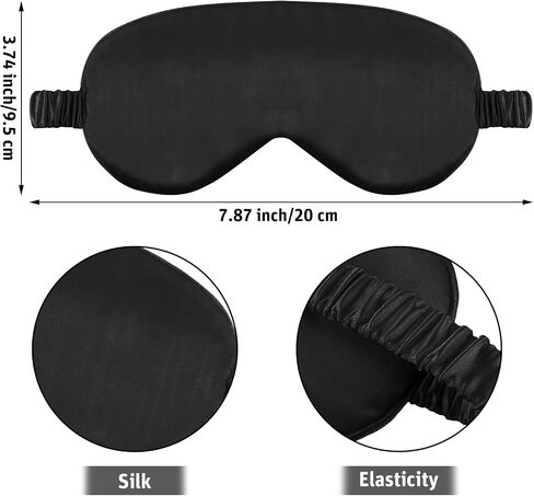 Qianyu 2 Pack Sleep Masks Soft Silk Satin Travel Light Blocking Eye Mask Covers for Sleeping with Adjustable Elastic Strap Effective Shading Night Breathable Blindfold for Women Men in Saudi Arabia