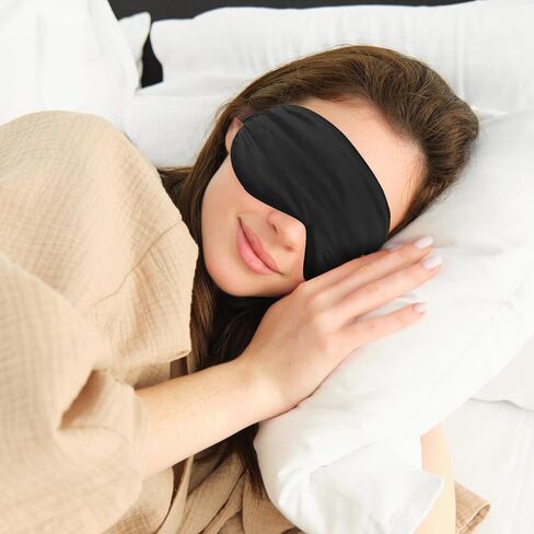 Qianyu 2 Pack Sleep Masks Soft Silk Satin Travel Light Blocking Eye Mask Covers for Sleeping with Adjustable Elastic Strap Effective Shading Night Breathable Blindfold for Women Men in Saudi Arabia