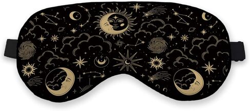 Tarot Themed Eye Mask for Boys Kids, Gothic Gift Magic Themed Gift Silk Eye Mask for Sleeping, Moon Starts Tarot Gifts for Women Girls, Gothic Lover Gift Adjustable Straps Soft Sleep Mask in Kuwait
