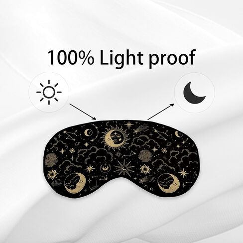 Tarot Themed Eye Mask for Boys Kids, Gothic Gift Magic Themed Gift Silk Eye Mask for Sleeping, Moon Starts Tarot Gifts for Women Girls, Gothic Lover Gift Adjustable Straps Soft Sleep Mask in Kuwait