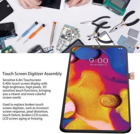 استبدال الشاشة لـ LG V40 ThinQ لـ LG V50 ThinQ 5G، شاشة LED للهاتف 6.4 بوصة تعمل باللمس محول رقمي كامل مع أدوات إصلاح لـ V400N V405UA V409N V405TAB in Kuwait