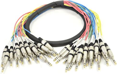 12 Channel 1/4" TRS Snake Cable - 5 Feet Long - Serviceable Ends - Pro Audio Effects Snake for Live Live, Recording, Studios, and Gigs - Patch, Amp, Mixer, Audio Interface 5' in Saudi Arabia