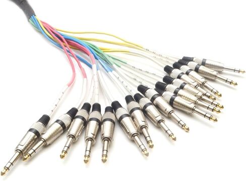 12 Channel 1/4" TRS Snake Cable - 5 Feet Long - Serviceable Ends - Pro Audio Effects Snake for Live Live, Recording, Studios, and Gigs - Patch, Amp, Mixer, Audio Interface 5' in Saudi Arabia