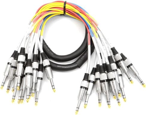 12 Channel 1/4" TRS Snake Cable - 5 Feet Long - Serviceable Ends - Pro Audio Effects Snake for Live Live, Recording, Studios, and Gigs - Patch, Amp, Mixer, Audio Interface 5' in Saudi Arabia