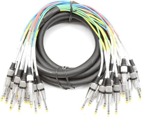 12 Channel 1/4" TRS Snake Cable - 5 Feet Long - Serviceable Ends - Pro Audio Effects Snake for Live Live, Recording, Studios, and Gigs - Patch, Amp, Mixer, Audio Interface 5' in Saudi Arabia