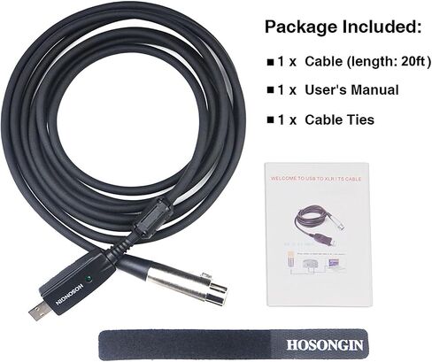 HOSONGIN USB Male to XLR Female Mic Link Converter Cable Studio Audio Cable Connector Cords Adapter for Microphones or Recording,USB Microphone Cable -10Feet in Saudi Arabia