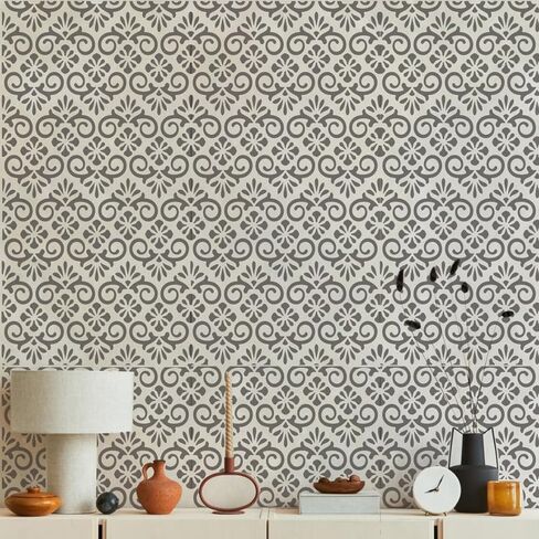 Damask Stencils 6inch Texture Stencils Reusable Layering Stencils Templates for Painting on Wood Furniture Canvas Paper Fabric in Kuwait