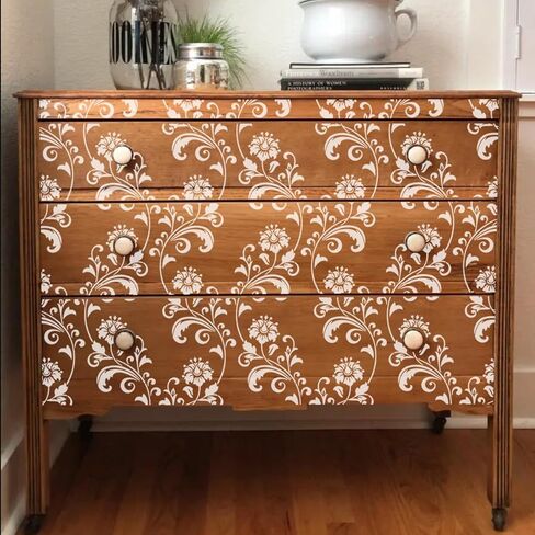 Damask Stencils 6inch Texture Stencils Reusable Layering Stencils Templates for Painting on Wood Furniture Canvas Paper Fabric in Kuwait