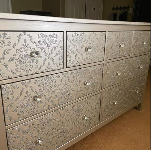 Damask Stencils 6inch Texture Stencils Reusable Layering Stencils Templates for Painting on Wood Furniture Canvas Paper Fabric in Kuwait