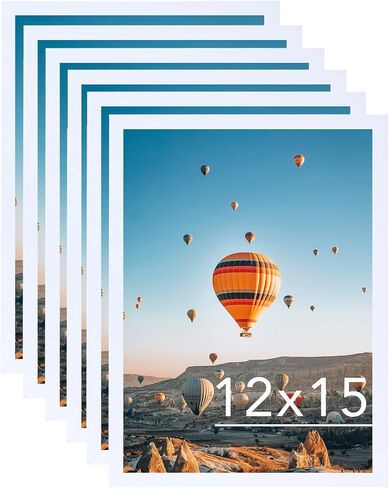 6x12 Black Picture Frame Set of 6, Horizontal and Vertical Formats for Wall Hanging, 6 x 12 Wall Gallery Poster Photo Frames with Shatter Resistant Plexiglass, 6 Pack, Black in Saudi Arabia