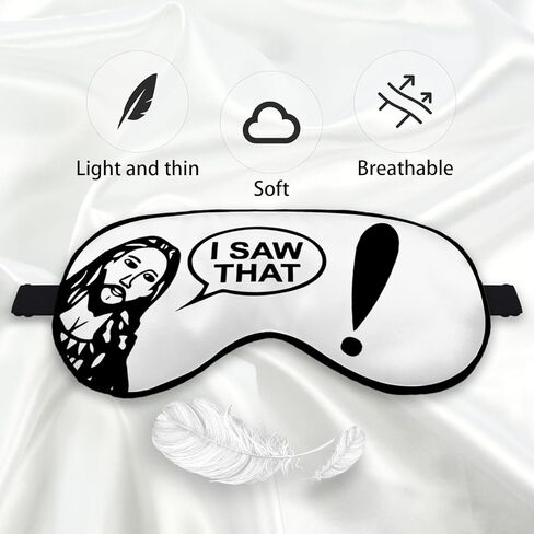 Jesus I Saw That Funny Eye Mask for Women Men Boy Kids, Silk Blackout Eye Mask for Sleeping Travel Nap Work, Jesus Picture Funny Adjustable Straps Soft Lightweight Sleep Mask in Kuwait