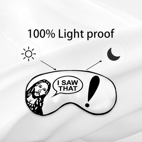Jesus I Saw That Funny Eye Mask for Women Men Boy Kids, Silk Blackout Eye Mask for Sleeping Travel Nap Work, Jesus Picture Funny Adjustable Straps Soft Lightweight Sleep Mask in Kuwait